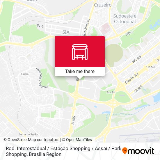 Rod. Interestadual / Estação Shopping / Assaí / Park Shopping map