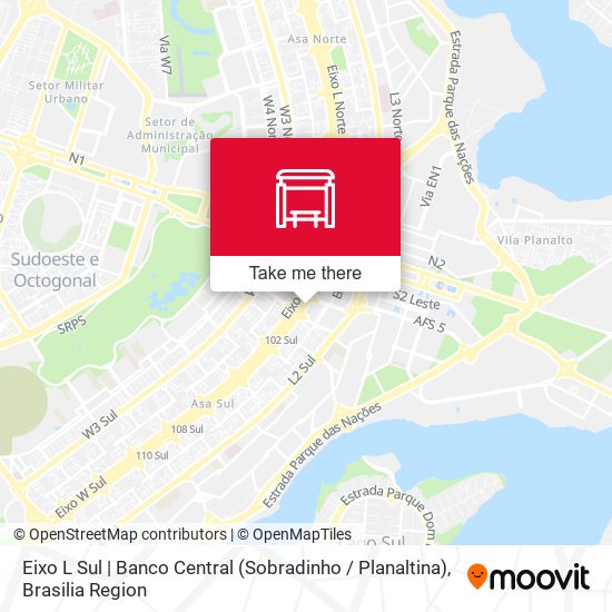 Mapa Eixo L Sul | Banco Central (Sobradinho / Planaltina)