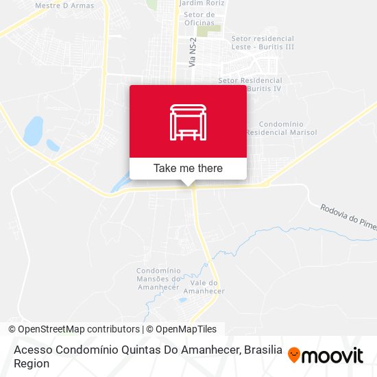 Acesso Condomínio Quintas Do Amanhecer map