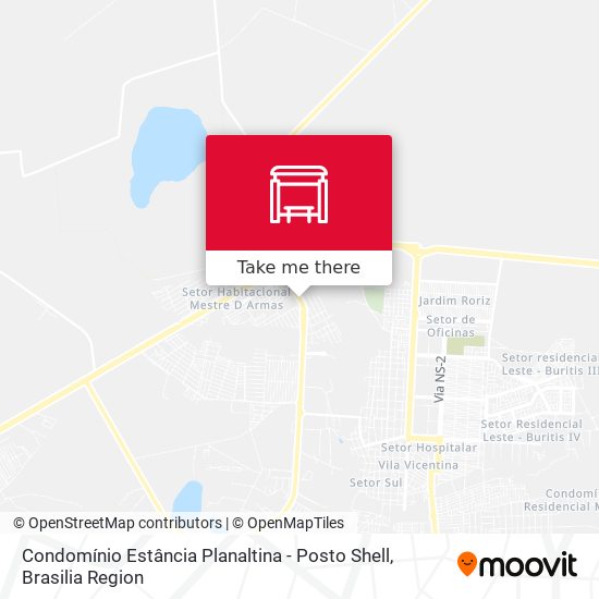 Condomínio Estância Planaltina - Posto Shell map