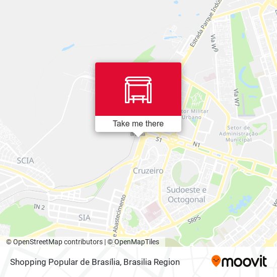 Mapa Shopping Popular de Brasília