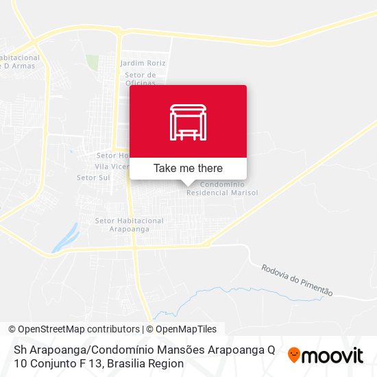 Sh Arapoanga / Condomínio Mansões Arapoanga Q 10 Conjunto F 13 map