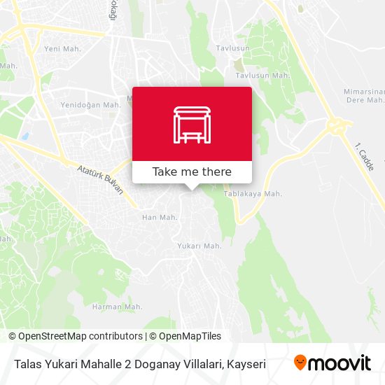 Talas Yukari Mahalle 2 Doganay Villalari map