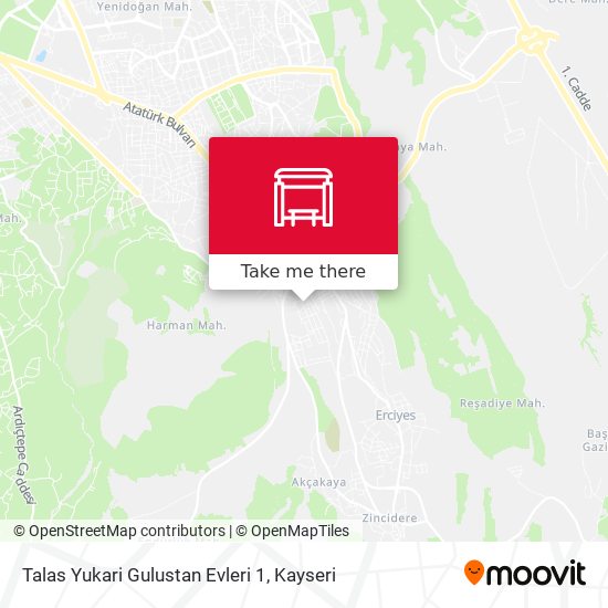 Talas Yukari Gulustan Evleri 1 map