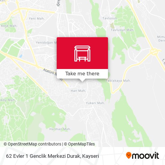 62 Evler 1 Genclik Merkezi Durak map