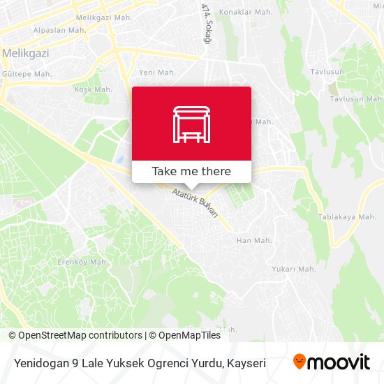 Yenidogan 9 Lale Yuksek Ogrenci Yurdu map