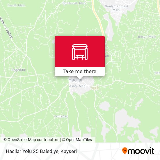 Hacilar Yolu 25 Balediye map