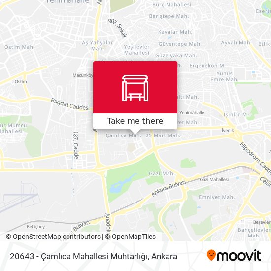 20643 - Çamlıca Mahallesi Muhtarlığı map