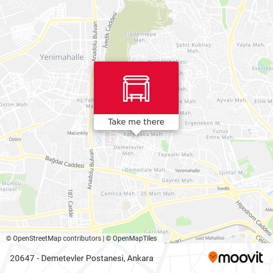 20647 - Demetevler Postanesi map