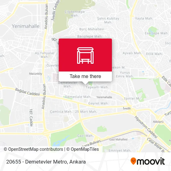 20655 - Demetevler Metro map