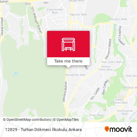 12829 - Turhan Dökmeci İlkokulu map