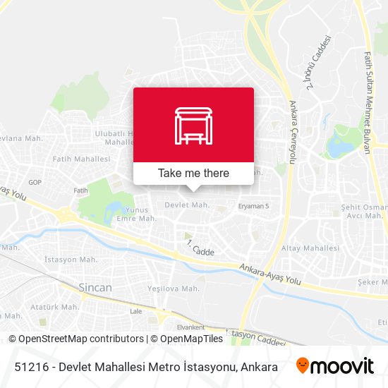 51216 - Devlet Mahallesi Metro İstasyonu map