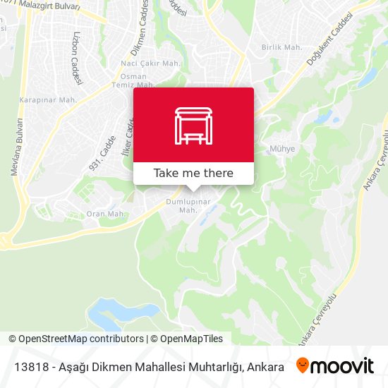 13818 - Aşağı Dikmen Mahallesi Muhtarlığı map