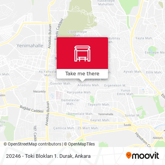 20246 - Toki Blokları 1. Durak map