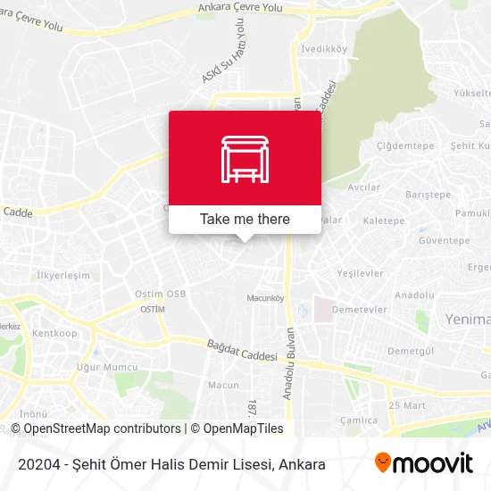 20204 - Şehit Ömer Halis Demir Lisesi stop - Routes, Schedules, and Fares