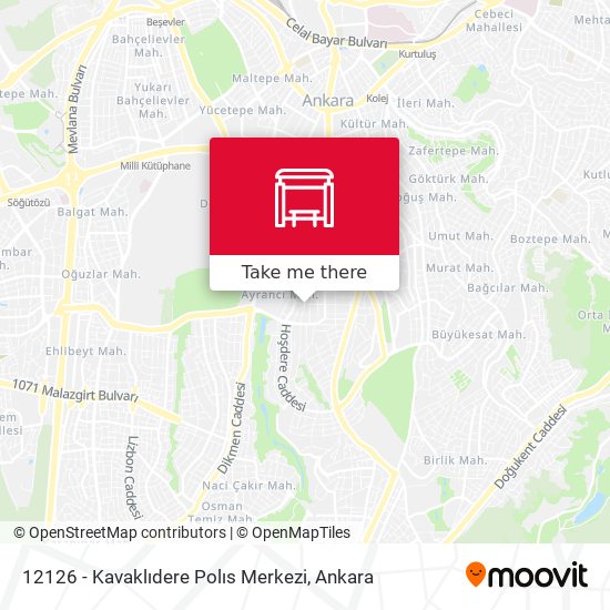 12126 - Kavaklıdere Polıs Merkezi map