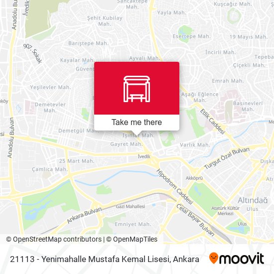21113 - Yenimahalle Mustafa Kemal Lisesi map