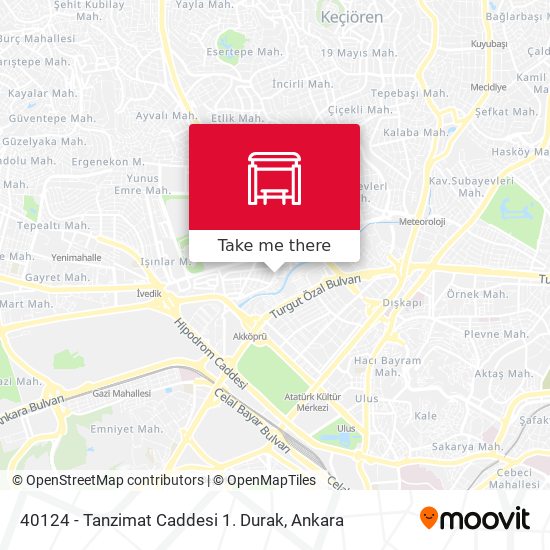 40124 - Tanzimat Caddesi 1. Durak map