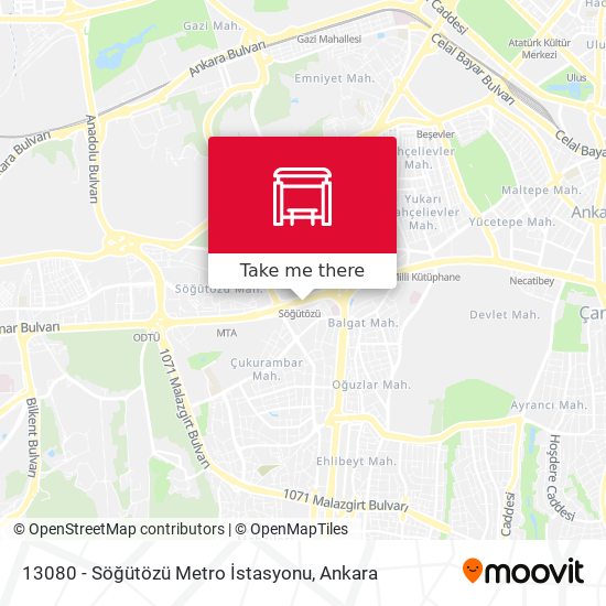 13080 - Söğütözü Metro İstasyonu map