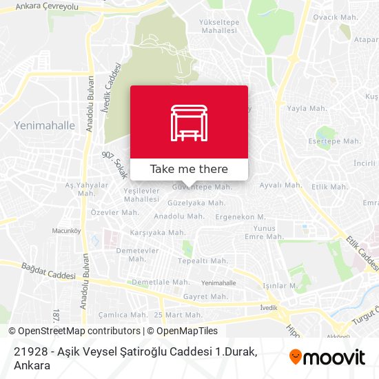 21928 - Aşik Veysel Şatiroğlu Caddesi 1.Durak map