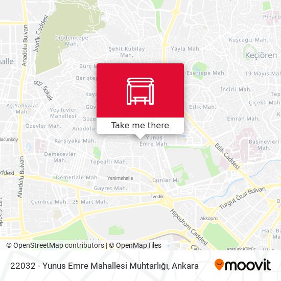 22032 - Yunus Emre Mahallesi Muhtarlığı map