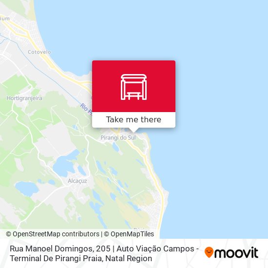 Mapa Rua Manoel Domingos, 205 | Auto Viação Campos - Terminal De Pirangi Praia
