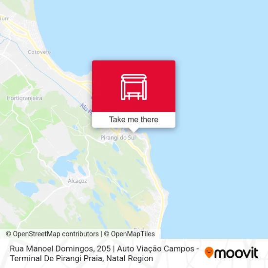 Rua Manoel Domingos, 205 | Auto Viação Campos - Terminal De Pirangi Praia map