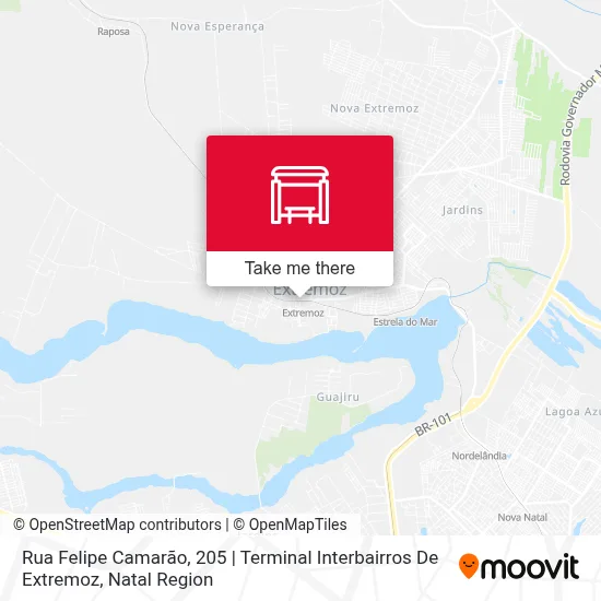 Rua Felipe Camarão, 205 | Terminal Interbairros De Extremoz map