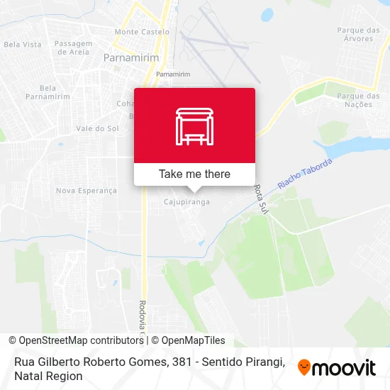 Rua Gilberto Roberto Gomes, 381 - Sentido Pirangi map