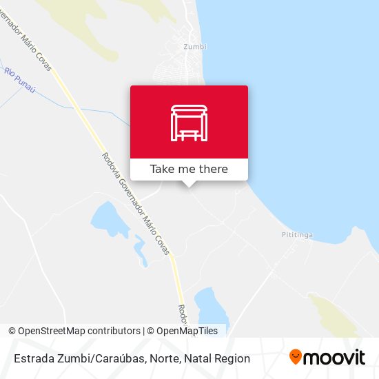 Estrada Zumbi/Caraúbas, Norte map