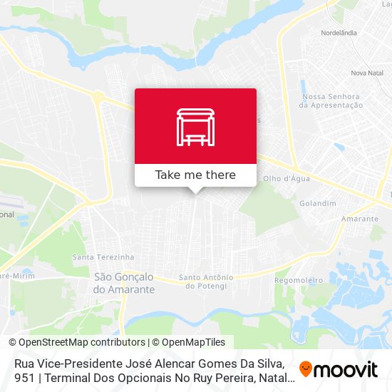 Mapa Rua Vice-Presidente José Alencar Gomes Da Silva, 951 | Terminal Dos Opcionais No Ruy Pereira