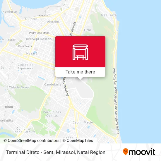 Terminal Direto - Sent. Mirassol map