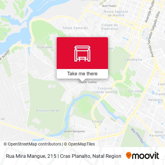 Mapa Rua Mira Mangue, 215 | Cras Planalto