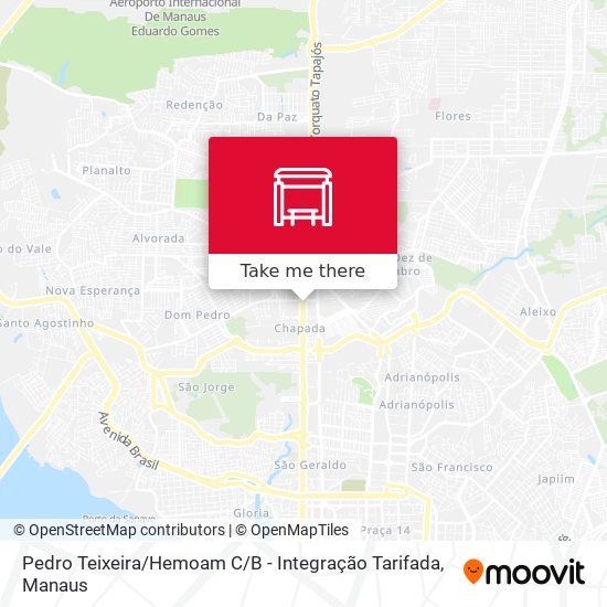 Mapa Pedro Teixeira / Hemoam C / B - Integração Tarifada