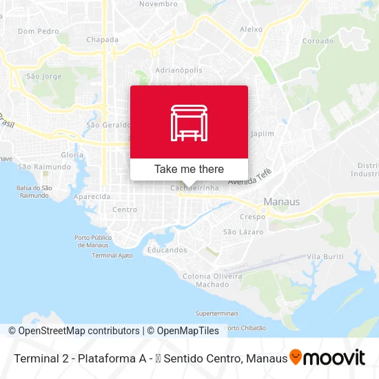 Terminal 2 - Plataforma A - ➍ Sentido Centro map