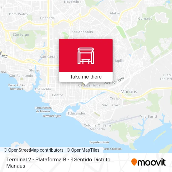 Terminal 2 - Plataforma B - ➓ Sentido Distrito map