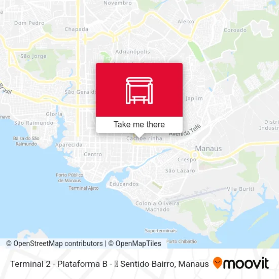 Terminal 2 - Plataforma B - ➒ Sentido Bairro map