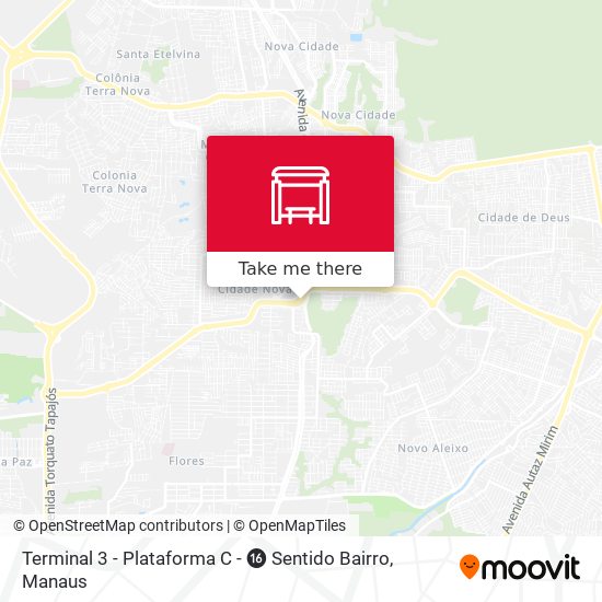 Terminal 3 - Plataforma C - ⓰ Sentido Bairro map