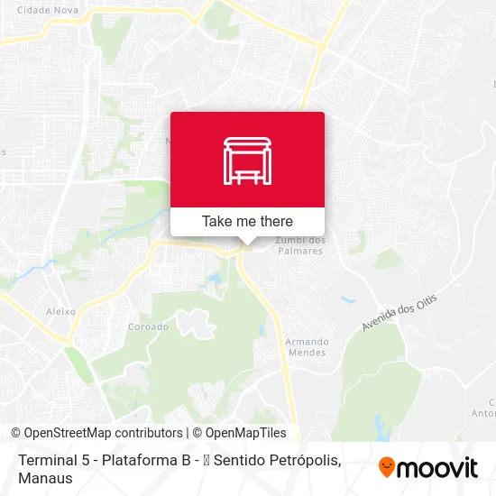 Terminal 5 - Plataforma B - ➏ Sentido Petrópolis map