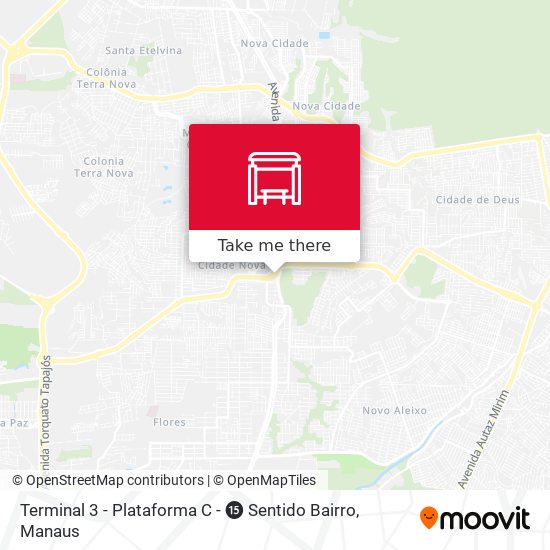 Mapa Terminal 3 - Plataforma C - ⓯ Sentido Bairro