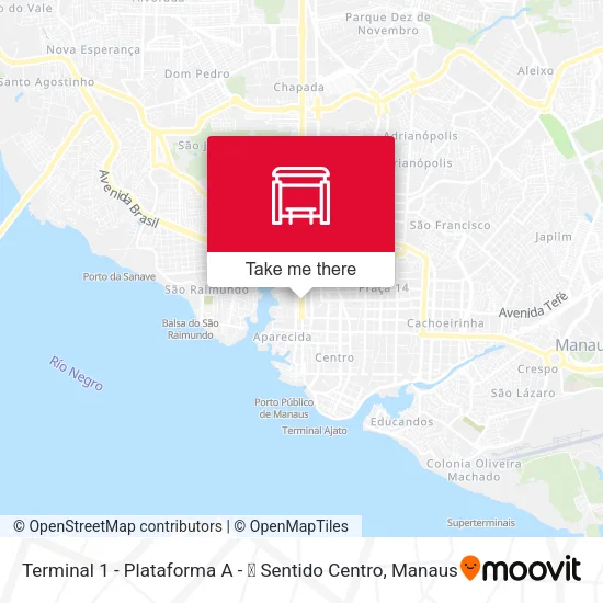 Terminal 1 - Plataforma A - ➋ Sentido Centro map
