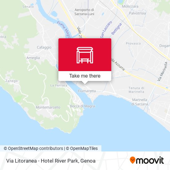 Via Litoranea - Hotel River Park map