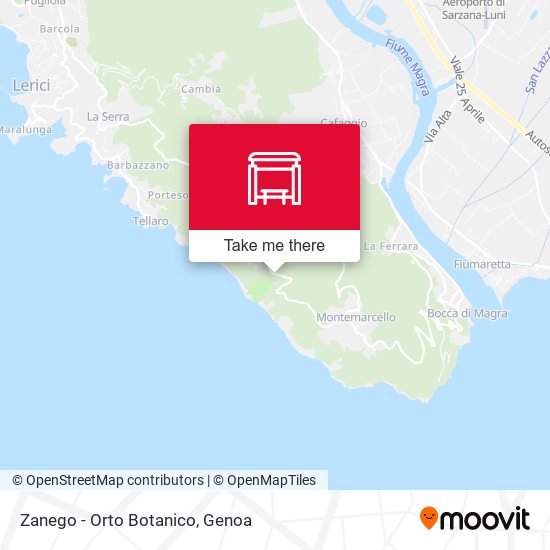Zanego  - Orto Botanico map