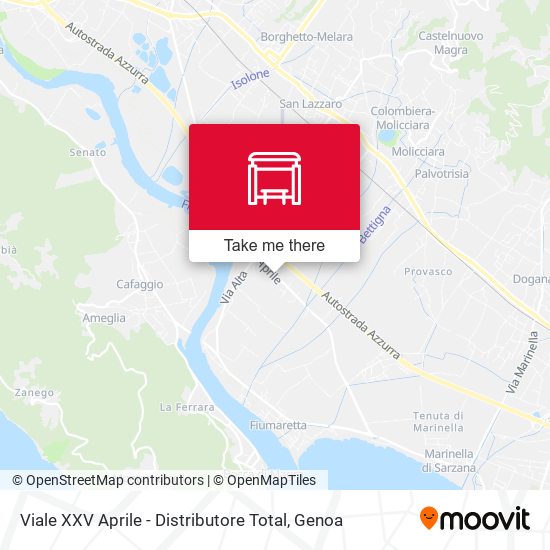 Viale XXV Aprile - Distributore Total map