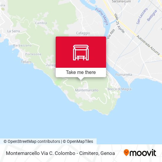 Montemarcello Via C. Colombo - Cimitero map