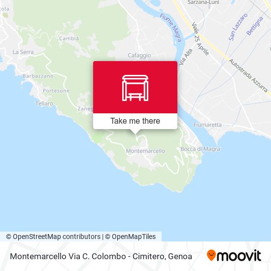 Montemarcello Via C. Colombo - Cimitero map