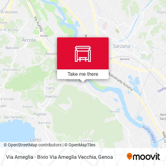 Via Ameglia - Bivio Via Ameglia Vecchia map