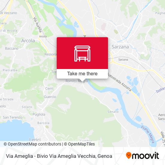 Via Ameglia - Bivio Via Ameglia Vecchia map
