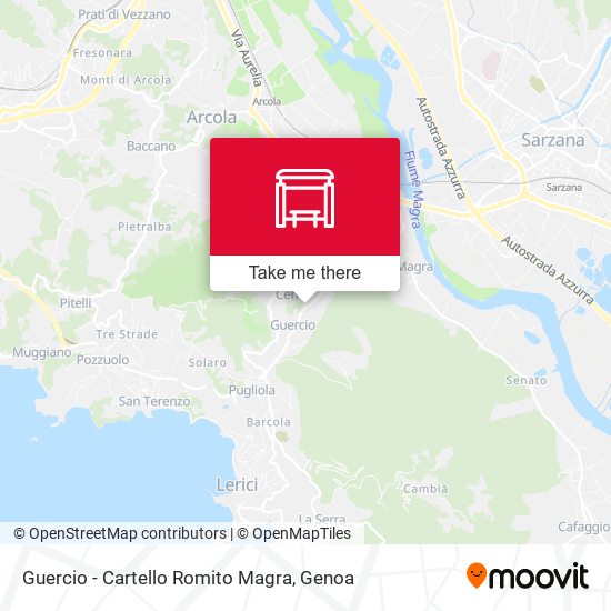 Guercio - Cartello Romito Magra map