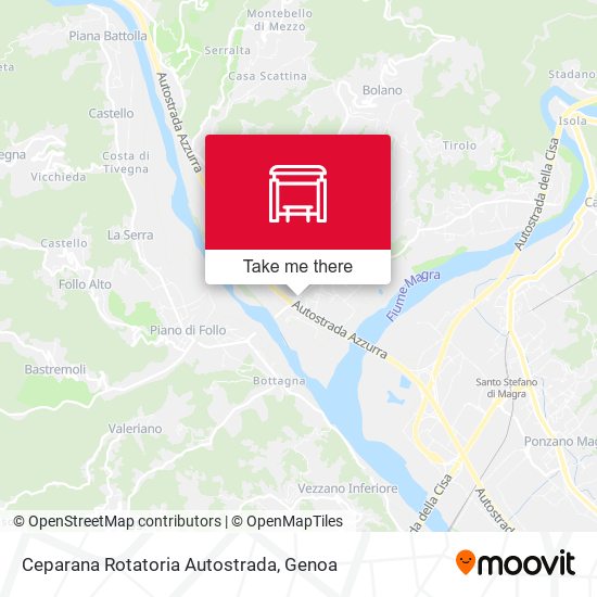 Ceparana Rotatoria Autostrada map